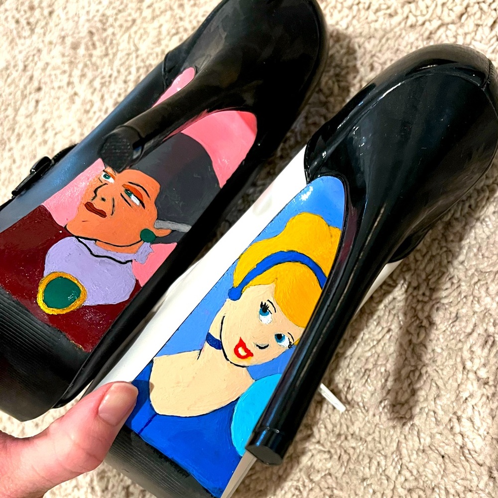 Unique heels hand painted Cinderella